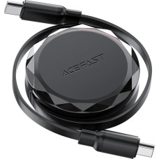 Acefast Kabelis USB-C - USB-C izvelkams ar organizatoru 60W - melns