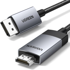 Ugreen Kabelis DisplayPort &mdash; HDMI 4K 60Hz 3m &mdash; pelēks