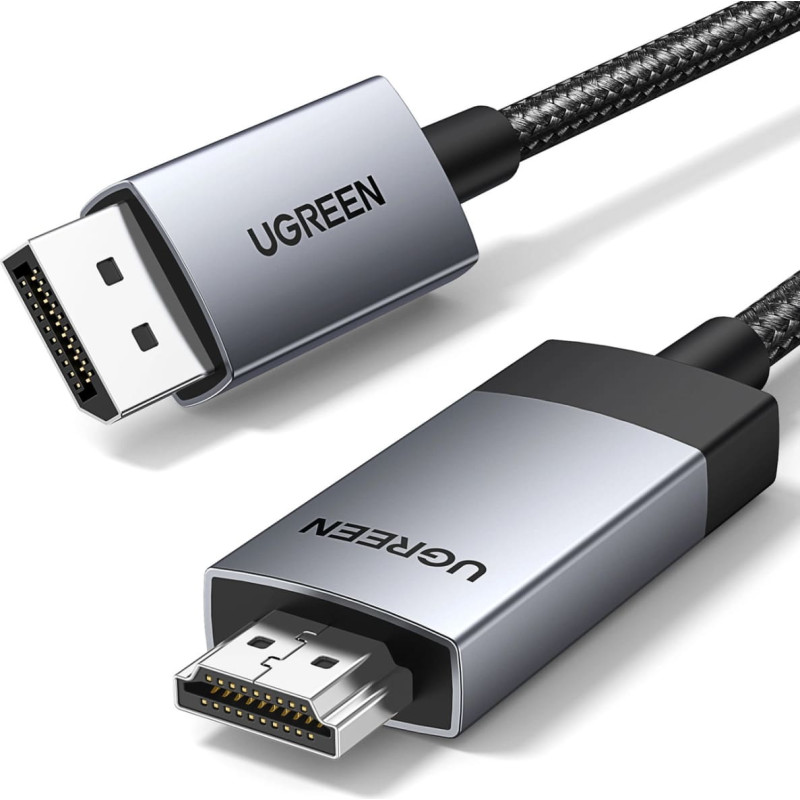 Ugreen Kabelis DisplayPort &mdash; HDMI 4K 60Hz 3m &mdash; pelēks
