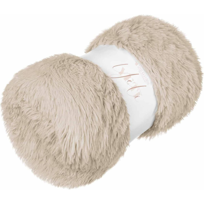 Sega gultas pārklājs 150x200 Yeti pinkains bēšs gaišas kažokādas gultas pārklājs