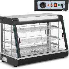 Royal Catering Regulējama sildoša vitrīna ēdiena prezentēšanai, 3 plaukti, 1600W, 150L