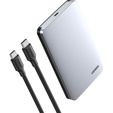Ugreen Cietā diska nodalījums 2,5 collu SATA 3,0 6Gbps + USB-C kabelis 0,5 m — sudraba krāsa