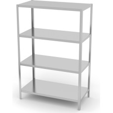 Hendi Nerūsējošā tērauda sabiedriskās ēdināšanas noliktavas plaukts, 4 pilni plaukti, 180(h)x100x50cm - 812532