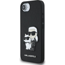 Karl Lagerfeld PU Saffiano Karl and Choupette Case for iPhone 16e Black