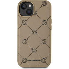 Karl Lagerfeld PU Karl Heads Pattern MagSafe Case for iPhone 14 Beige