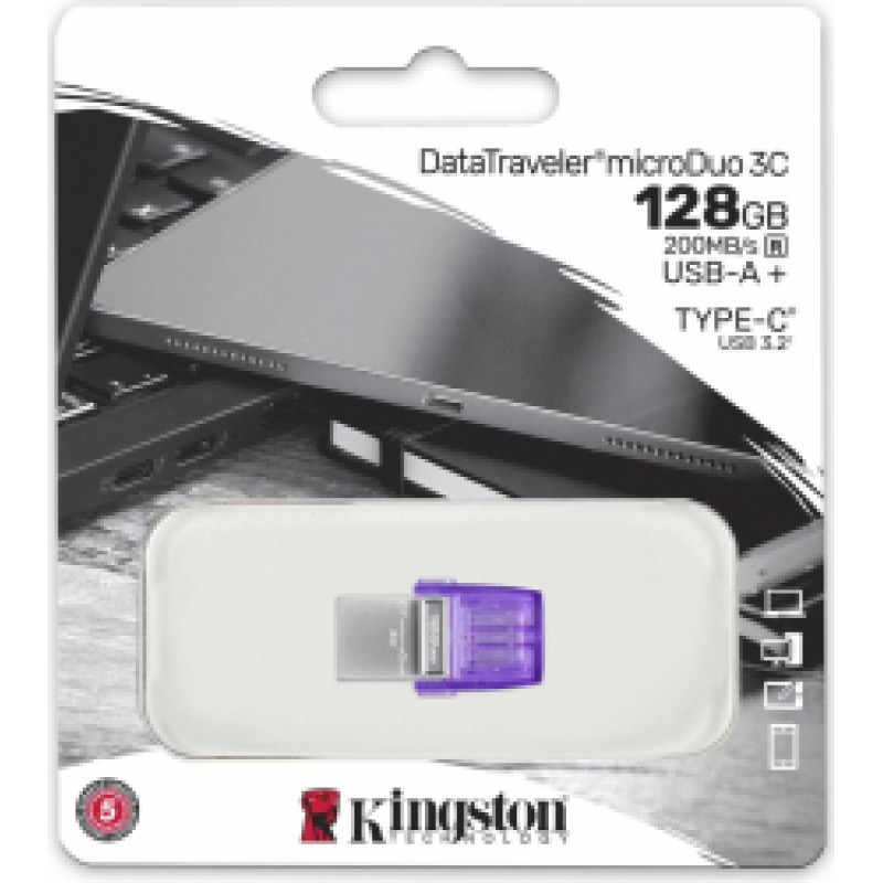 Zibatmiņa Kingston DataTraveler microDuo 3C 128GB USB Type-A + USB Type-C