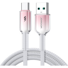 Joyroom Crystal-Clear Series 3A USB-A — USB-C kabelis 1,2 m — balts