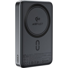Acefast Magnetic Power Bank 10000mAh 30W Qi2 ar MagSafe - melns