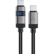 Acefast Kabelis USB-C — USB-C ar displeju 480 Mb/s 66 W 1,2 m — melns