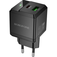 Borofone Wall charger  BN19 Intenso GaN - USB + Type C - PD 20W QC 3.0 3A black