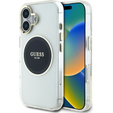 Case Guess IML Metal Colored Circle      Classic Logo MagSafe for iPhone 16 black