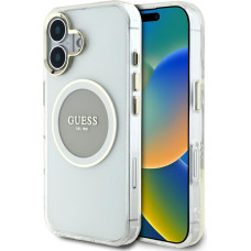 Case Guess IML Metal Colored Circle      Classic Logo MagSafe for iPhone 16 grey
