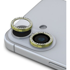 Guess Fixed Glliter Protective Lens for iPhone 16|16 Plus Gold