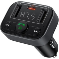 Fm modulators Baseus Car 5.0 FM raidītājs 2xUSB + USB-C Black