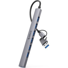 Orico Hub YSA2-U3 USB-A/USB-C dokstacija līdz 7x USB-A — pelēka