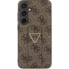 Guess GUHCS24LPGS4TDW S24 Ultra S928 brązowy|brown hardcase Grip Stand 4G Triangle Strass