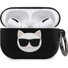 Karl Lagerfeld KLACAPSILCHBK Choupette silikona aizsargapvalks austiņām Apple Airpods Pro melns