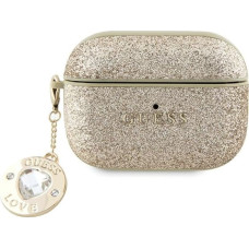 Guess GUAP2PGEHCDD AirPods Pro 2 (2022|2023) cover złoty|gold Fixed Glitter Heart Diamond Charm