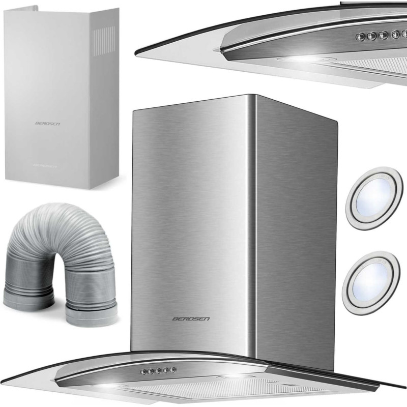 Berdsen Tvaika nosūcējs ar skursteni 60 cm BT-202