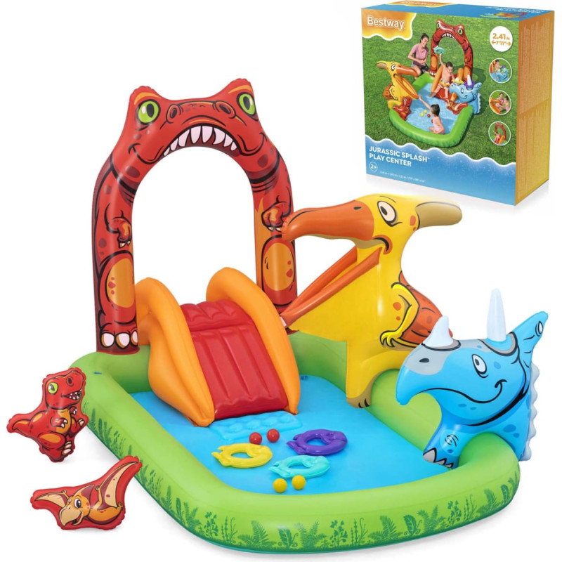 Bestway Juras laikmeta piepū&scaron;amais rotaļu laukums 241 x 140 x 137 cm 53160