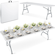 Plonos Saliekams dārza ēdināšanas galds 244 cm, balts