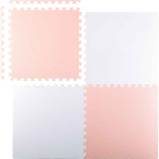 Ricokids Liels putuplasta puzles paklājiņš 60x60 cm 4 gab. persiku un baltā krāsā