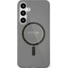 Guess Glitter Circle Classic Logo MagSafe case for Samsung Galaxy S25 black