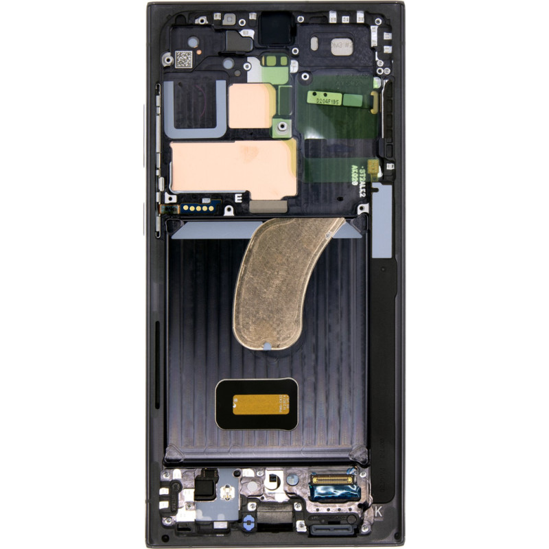 LCD display + Touch Unit + Front Cover Samsung S918 Galaxy S23 Ultra Black (Service Pack)
