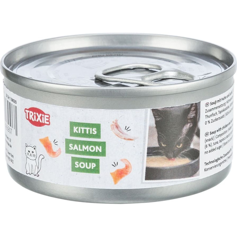 Trixie Konservēta barība kaķiem : Trixie Salmon Soup with chicken and salmon, 80 g