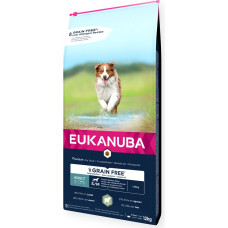 Eukanuba Sausa barība suņiem - Eukanuba Adult Small and Medium Lamb and Rice Grain Free, 12 kg