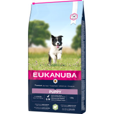 Eukanuba Sausa barība kucēniem - Eukanuba Puppy & Junior, Small & Medium, Lamb & Rice, 12 kg