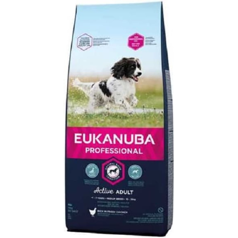 Eukanuba Sausa barība suņiem - Eukanuba Adult Medium Chicken, 18 kg