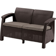 Keter Dārza dīvāns divvietīgs Corfu Love Seat brūns