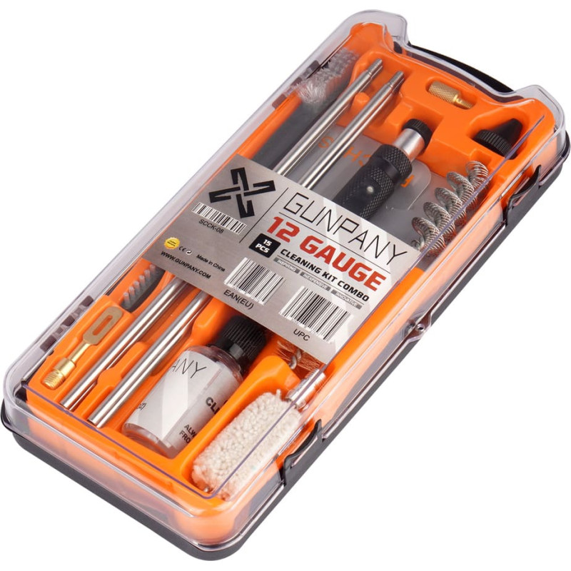 Gunpany - Bise tīrīšanas komplekts 12. kalibrs - 15 priekšmeti - Oranžs - SCCK-08