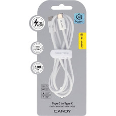 Blavec Cable Candy braided - Type C to Type C - PD 60W 3A 1 metre Apple CarPlay|Android Auto (CCA-CC3W10) white