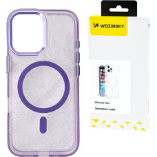 Wozinsky Samsung Galaxy S24 FE mirdzošs maciņš MagSafe aizsargvāciņš - violets ar mirdzumiem