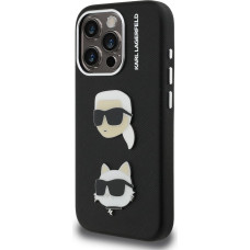 Karl Lagerfeld Grained PU K&CH Heads Case for iPhone 15 Pro Max Black
