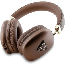 Guess PU Leather 4G Triangle Logo Bluetooth Stereo Headphone Brown