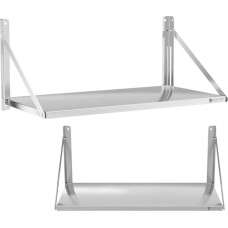Royal Catering Salokāms nerūsējošā tērauda sienas plaukts ēdināšanas uzņēmumiem līdz 40 kg, 100 x 45 cm