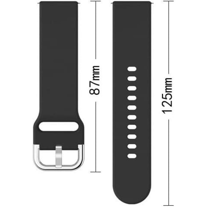 Silikona siksniņa TYS viedpulksteņa siksniņa universāla 22mm melna