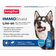 Beaphar Pilieni pret blusām, ērcēm suņiem – Beaphar IMMO SHIELD, LINE-ON Medium Dog, 3 pip.