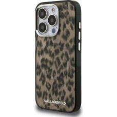 Karl Lagerfeld IML Leopard MagSafe Case for iPhone 15 Pro Max Brown