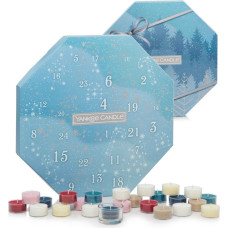 Yankee Candle Bright Lights adventes kalendāra vainags tējas gaismas svece 24 x 9,8 g + stikla sveču turētājs