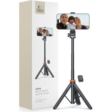 Tech-Protect Bluetooth selfiju nūja ar tālvadības pulti, statīva galva, 148 cm - melna