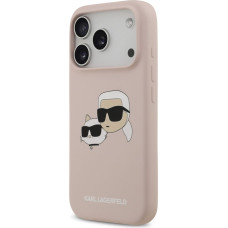 Karl Lagerfeld Liquid Silicone Double Heads MagSafe Case for iPhone 17 Pro Pink