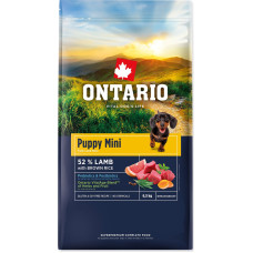 Ontario Barība kucēniem – Ontario Dog Puppy Mini Lamb & Brown Rice 6,5kg