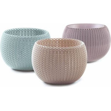 Keter Puķu podu komplekts Cozies Trio violets|bē&scaron;s|gai&scaron;i zils