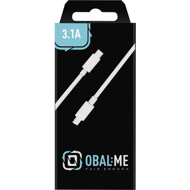 Obal:me ātrās uzlādes USB-C| Lightning kabelis 1m balts