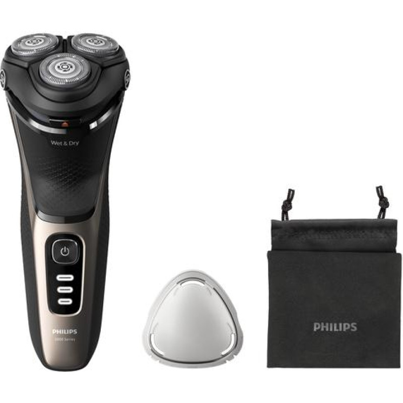 Philips S3242|12 men's shaver Rotation shaver Trimmer Black  Gold
