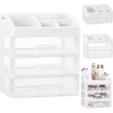 Retoo Vannas istabas organizators kosmētikai un rotaslietām, 3 atvilktnes, 6 nodalījumi - balts
